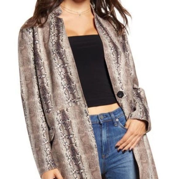 Anthropologie: Blank NYC Snake Charmer Snake Print Jacket - Picture 11 of 11